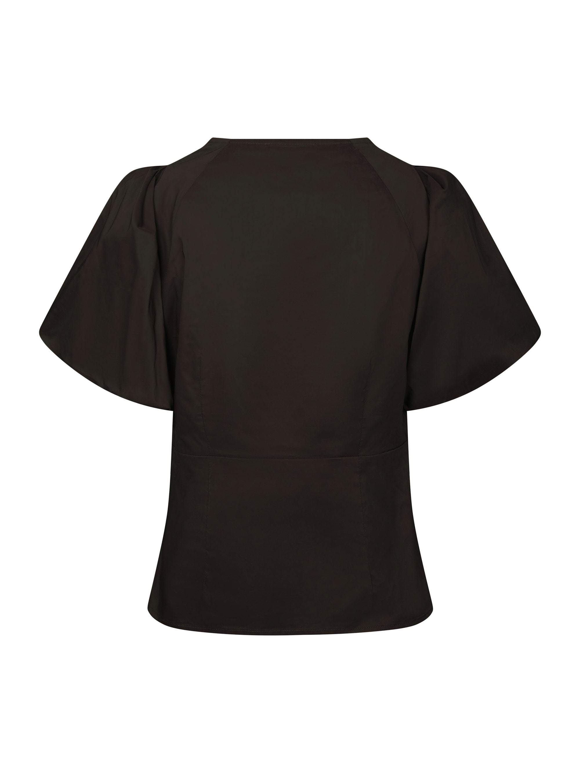 Irina Poplin bluse - Chocolate Brown