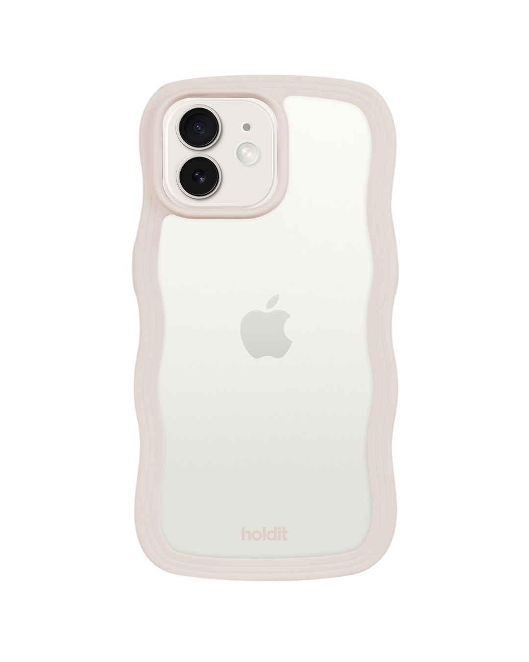 Wavy iPhone cover - Light Beige/Transparent