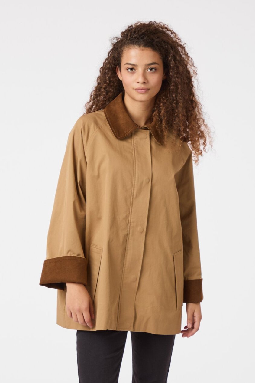 Anastacia Cord jakke - Dark Tan
