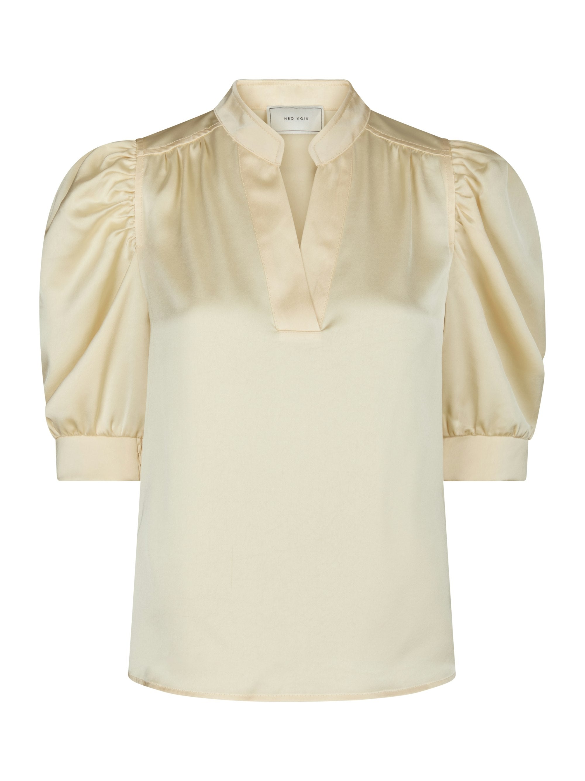 Roella Heavy Sateen bluse - lysegul