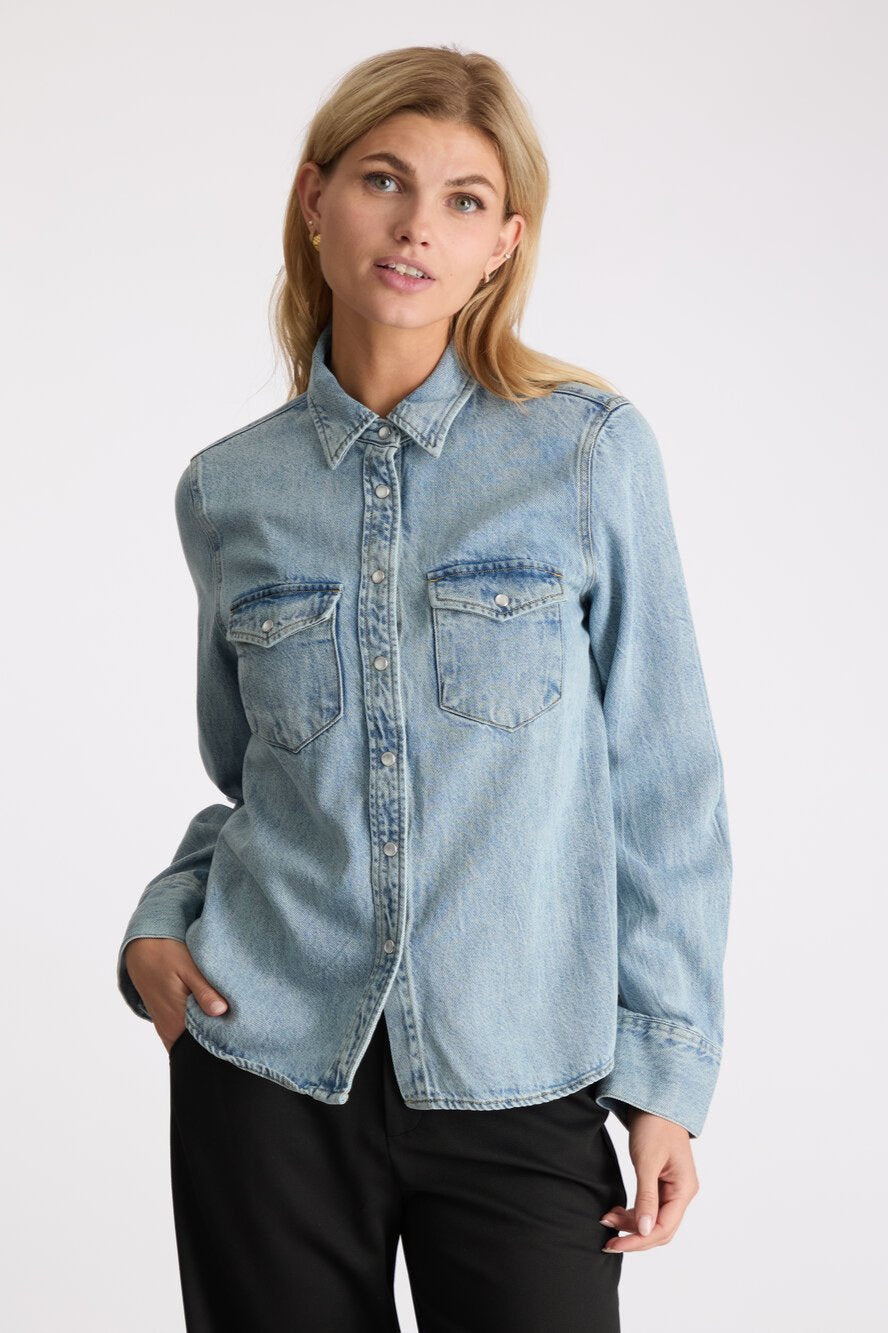 Roger Denim skjorte - Smoke Blue