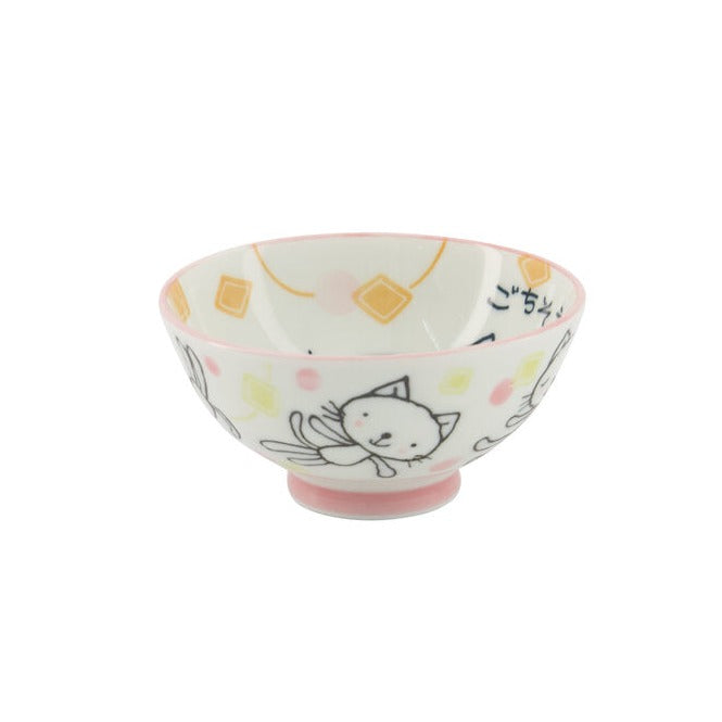 Gochisosama Kawaii Rice skål, Pink Cat Neko - 200 ml