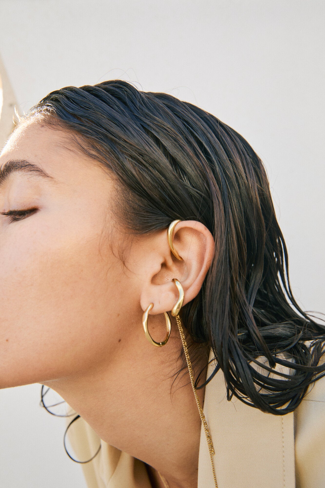 Evon 2-i-1 earcuff sæt - forgyldt