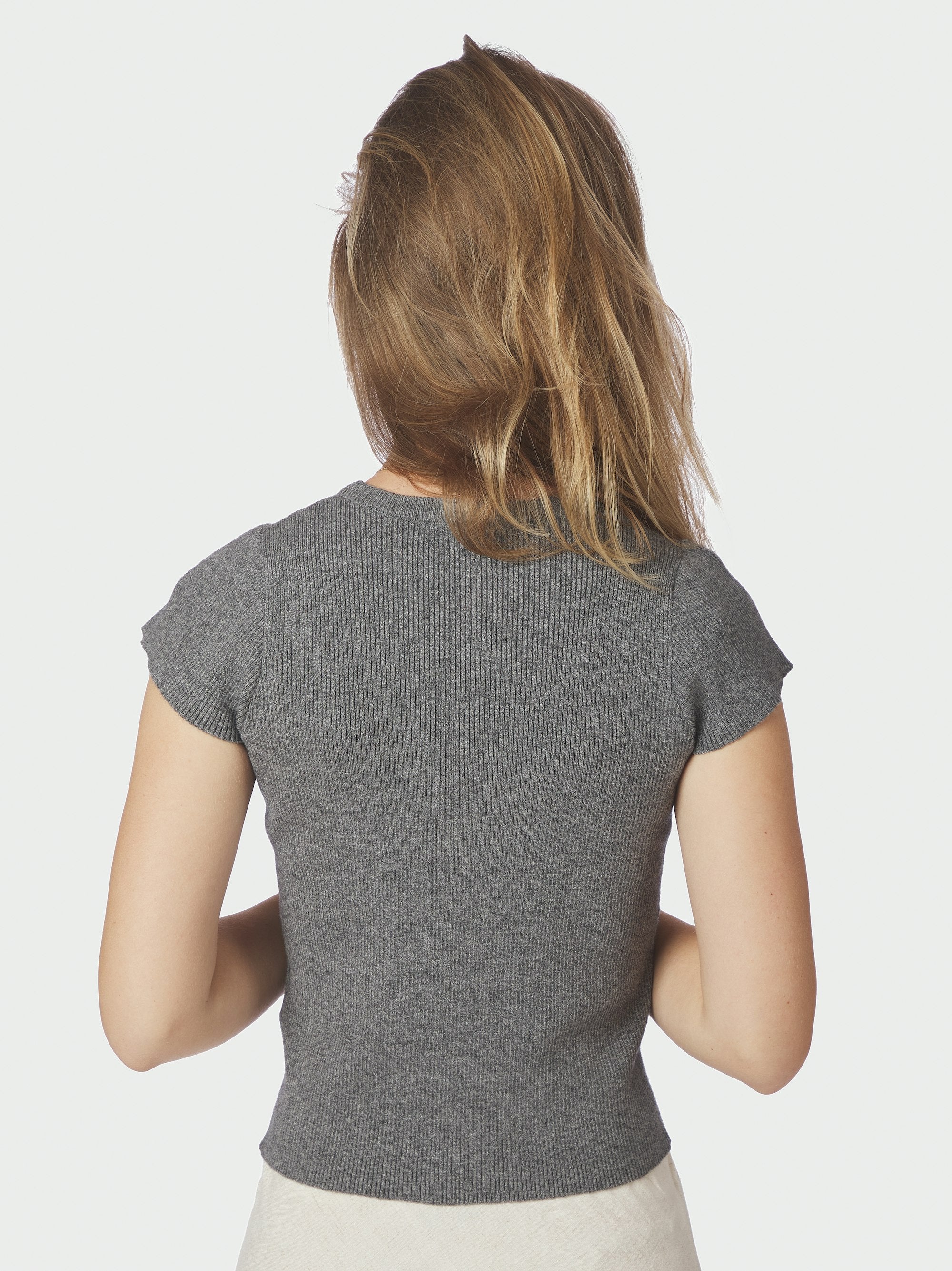Tirra Knit t-shirt - Dark Grey Melange