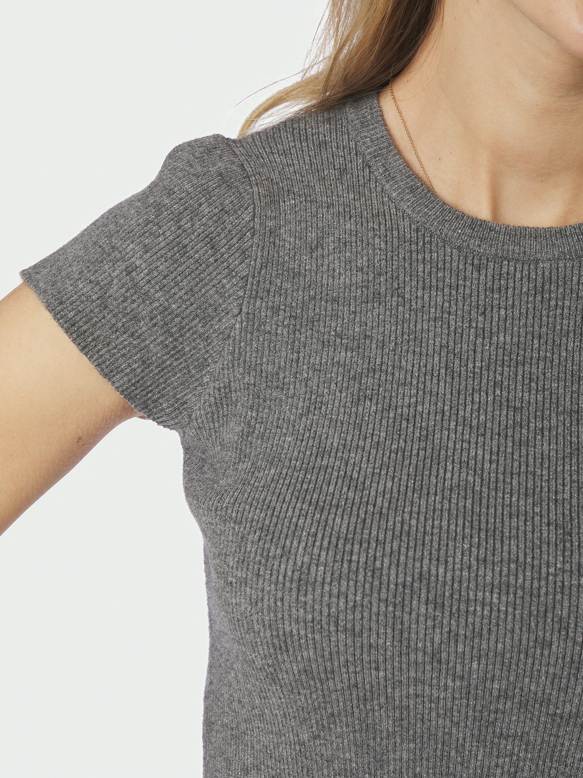 Tirra Knit t-shirt - Dark Grey Melange