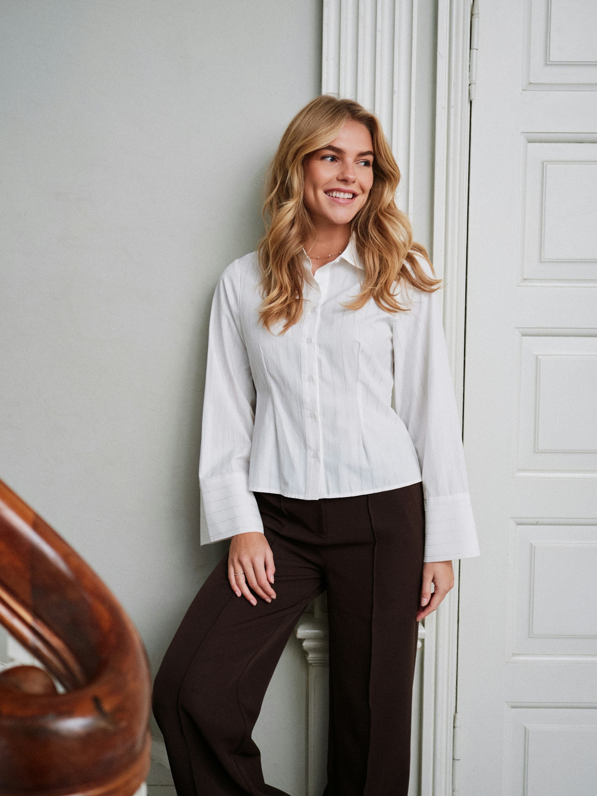 Rosa Solid skjorte - hvid