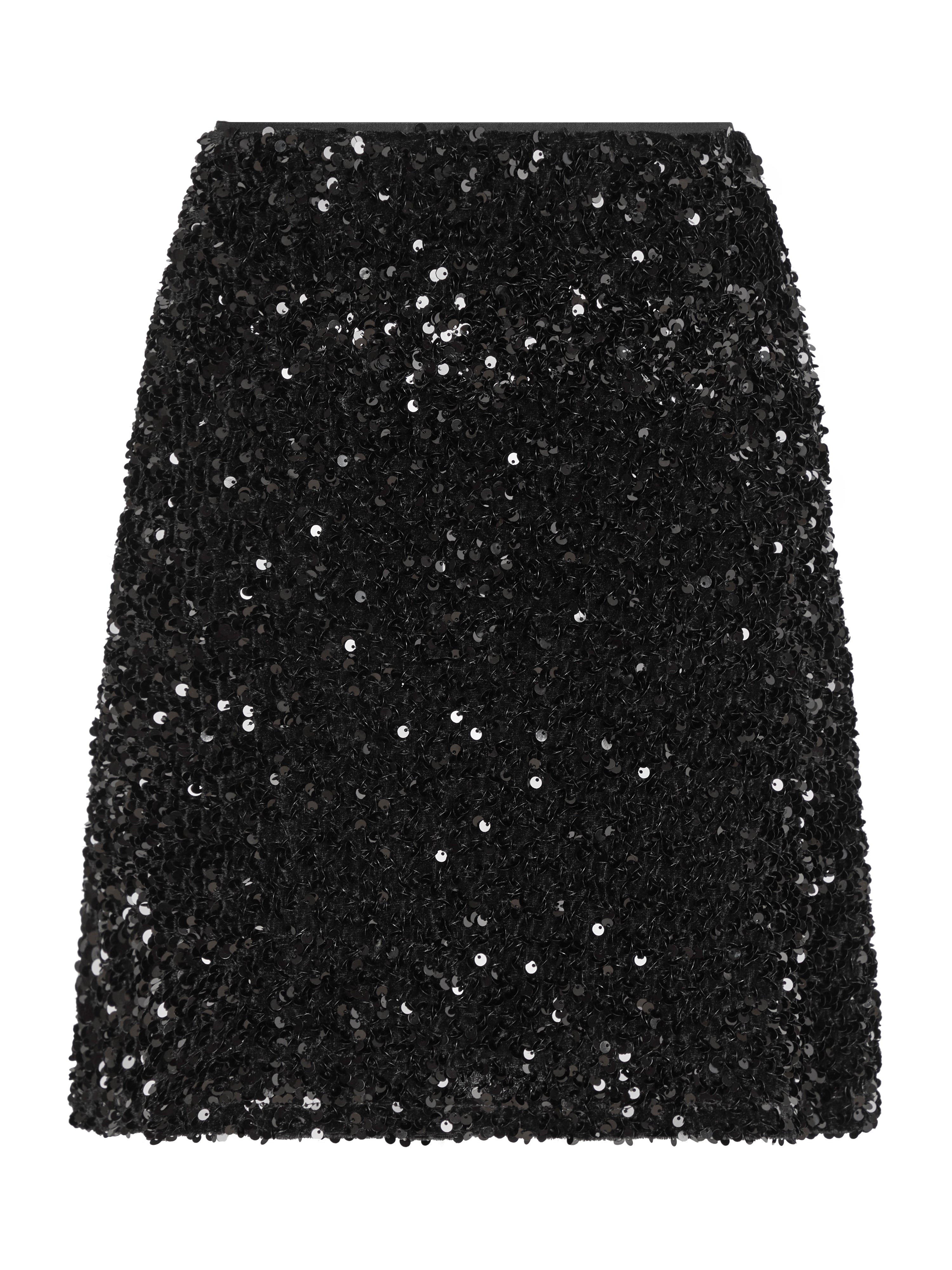 Miva Velvet Sequins nederdel - sort