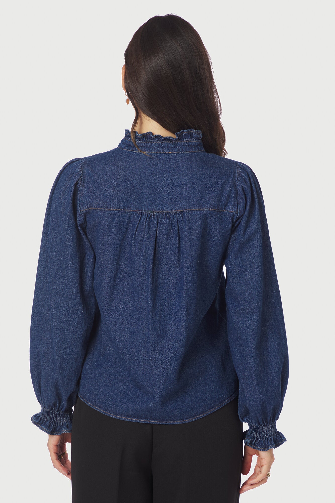 Emmeline denimbluse - mørkeblå