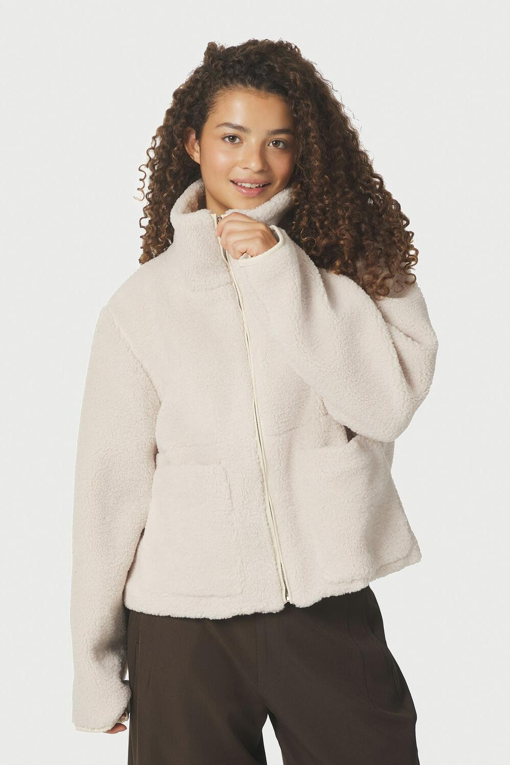 Effa teddyjakke - Ivory/Ivory