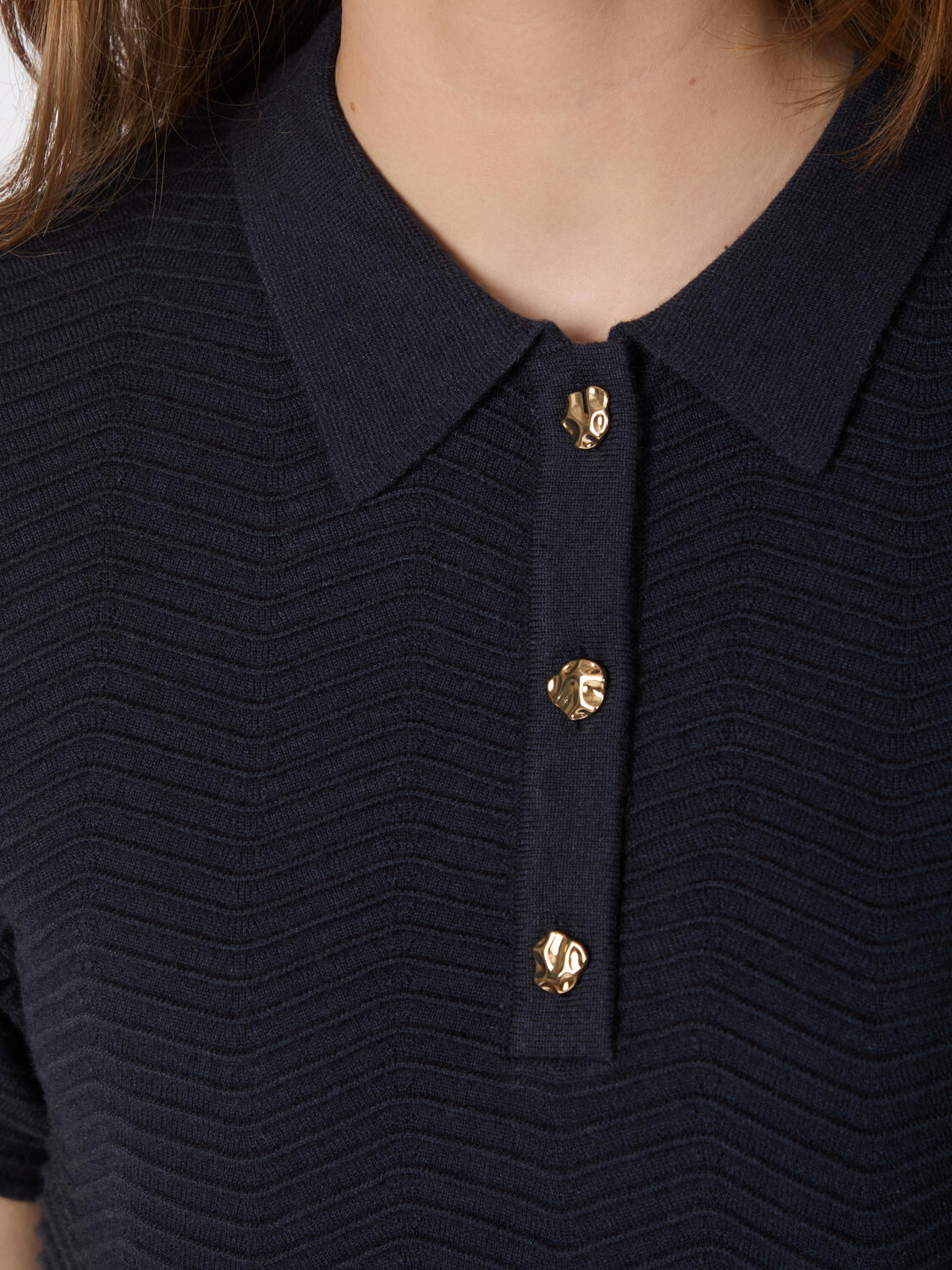 Soko Wave Knit polo t-shirt - Midnight Blue