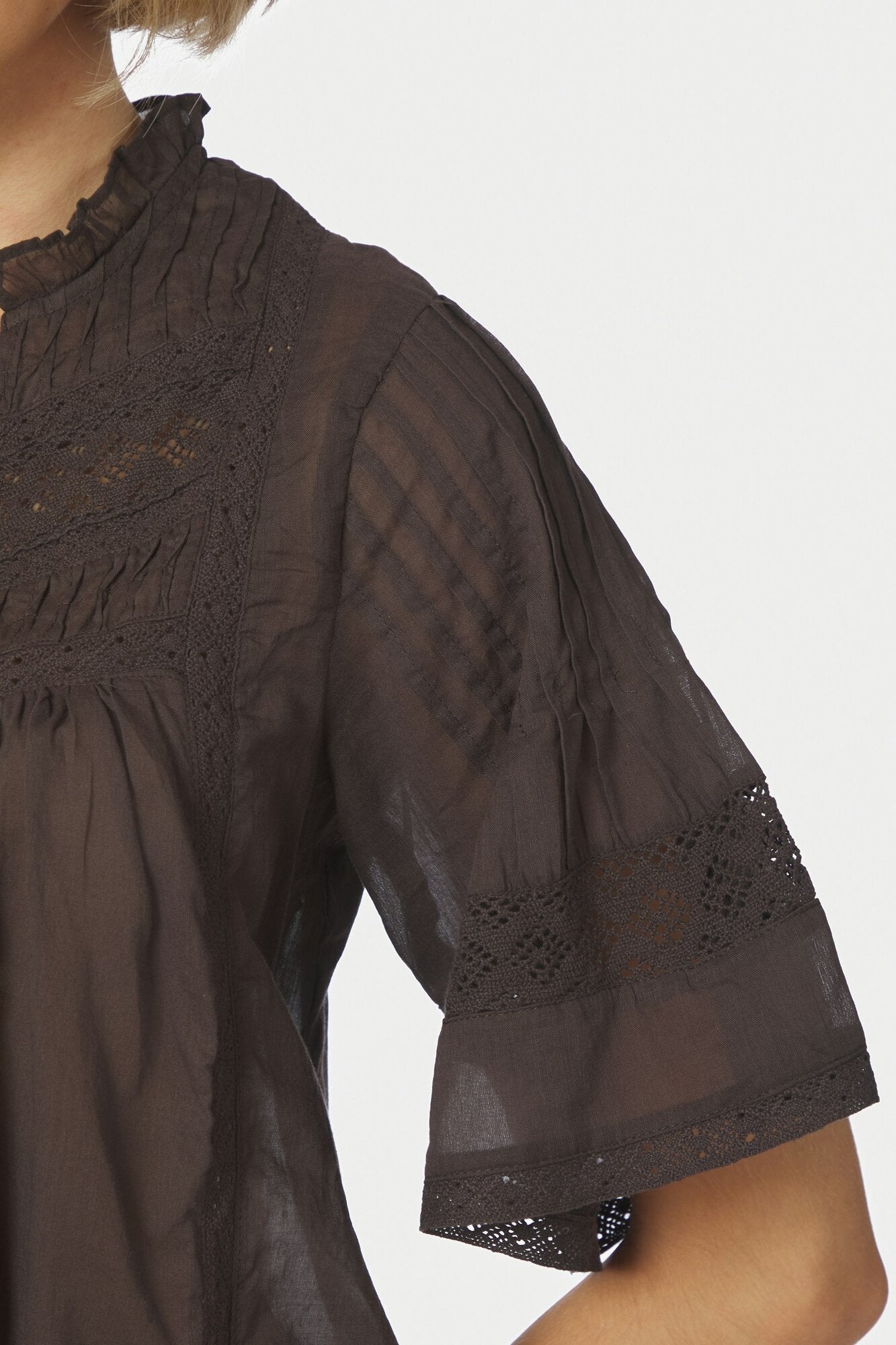 Siama S Voile top - mørkebrun