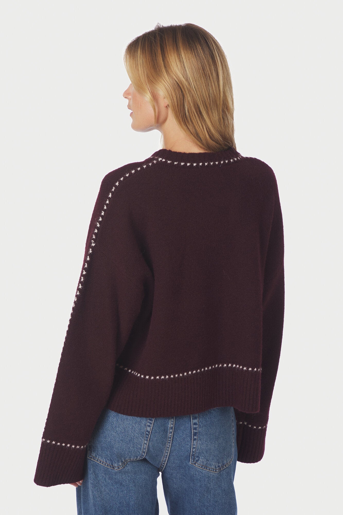 Roeme Stitch striktrøje - Wine