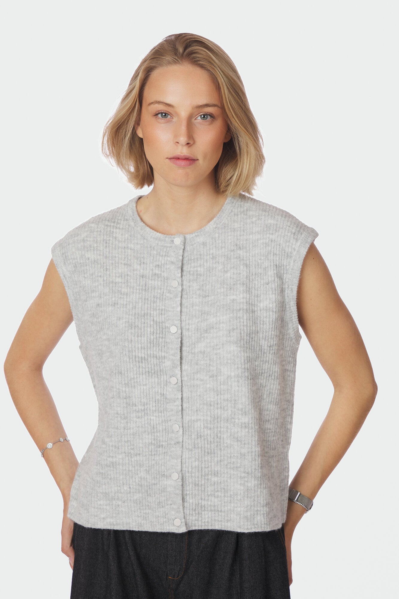 Everest strikvest - Light Grey Melange