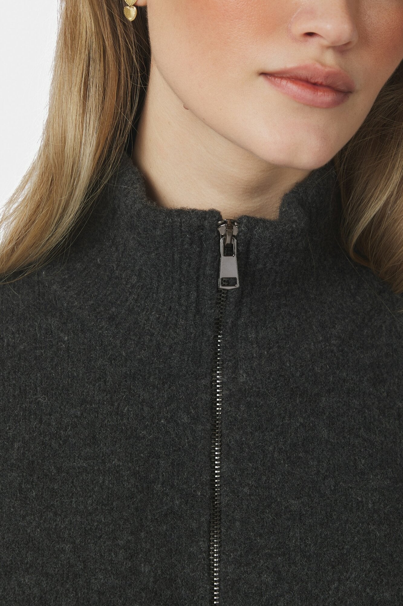 Asley Zip cardigan - Antracit