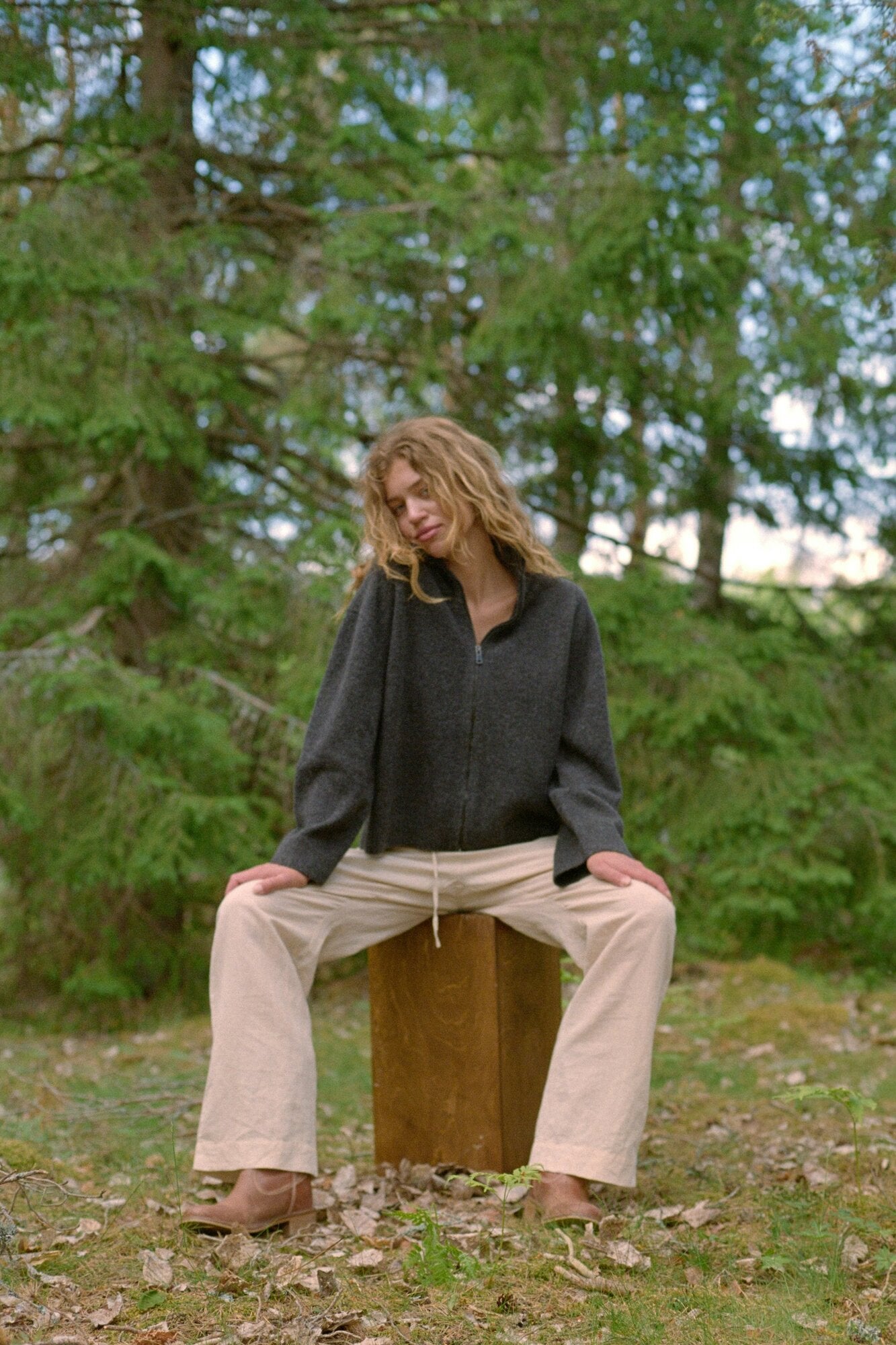 Asley Zip cardigan - Antracit