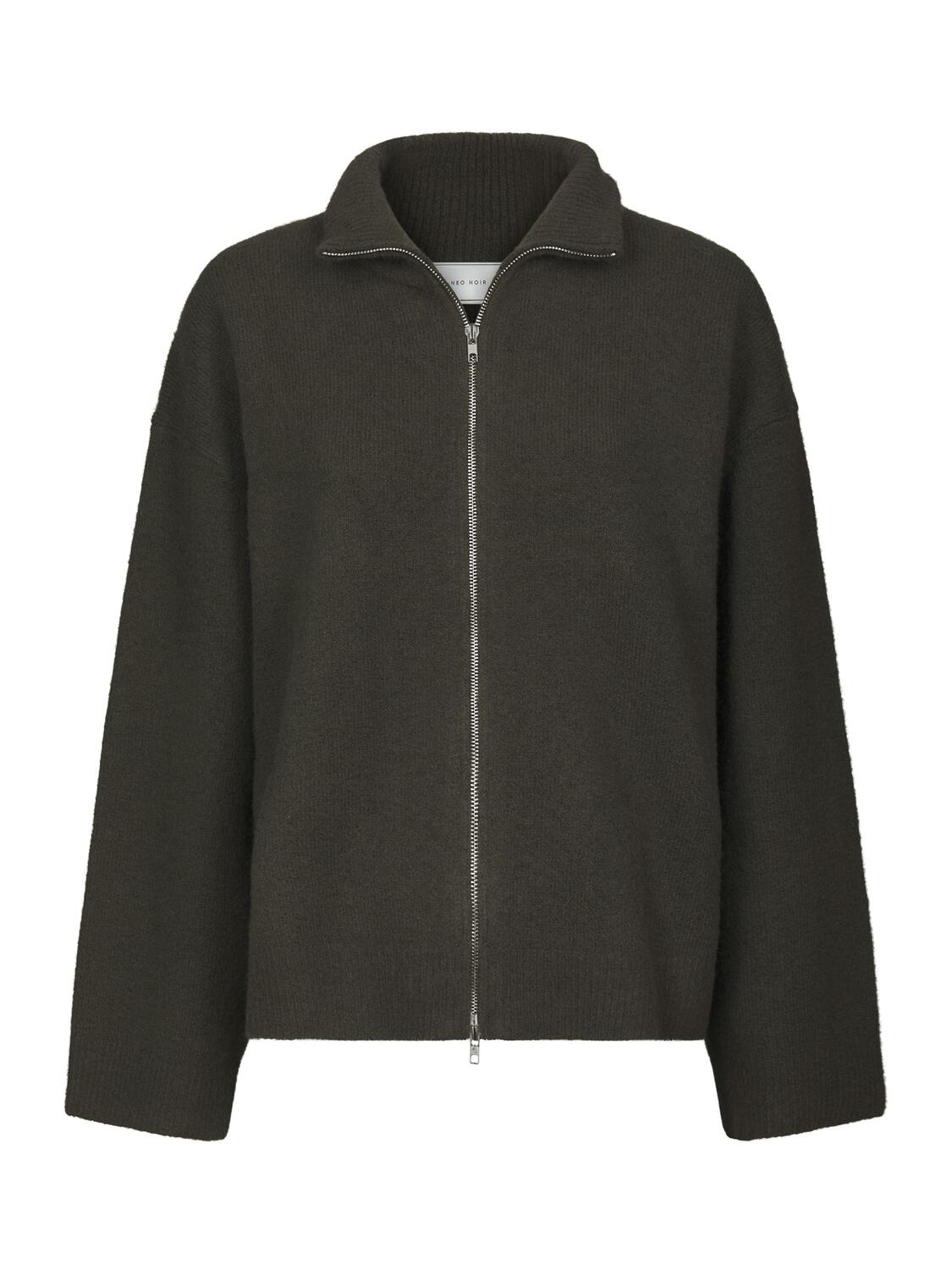 Asley Zip cardigan - Moss Green