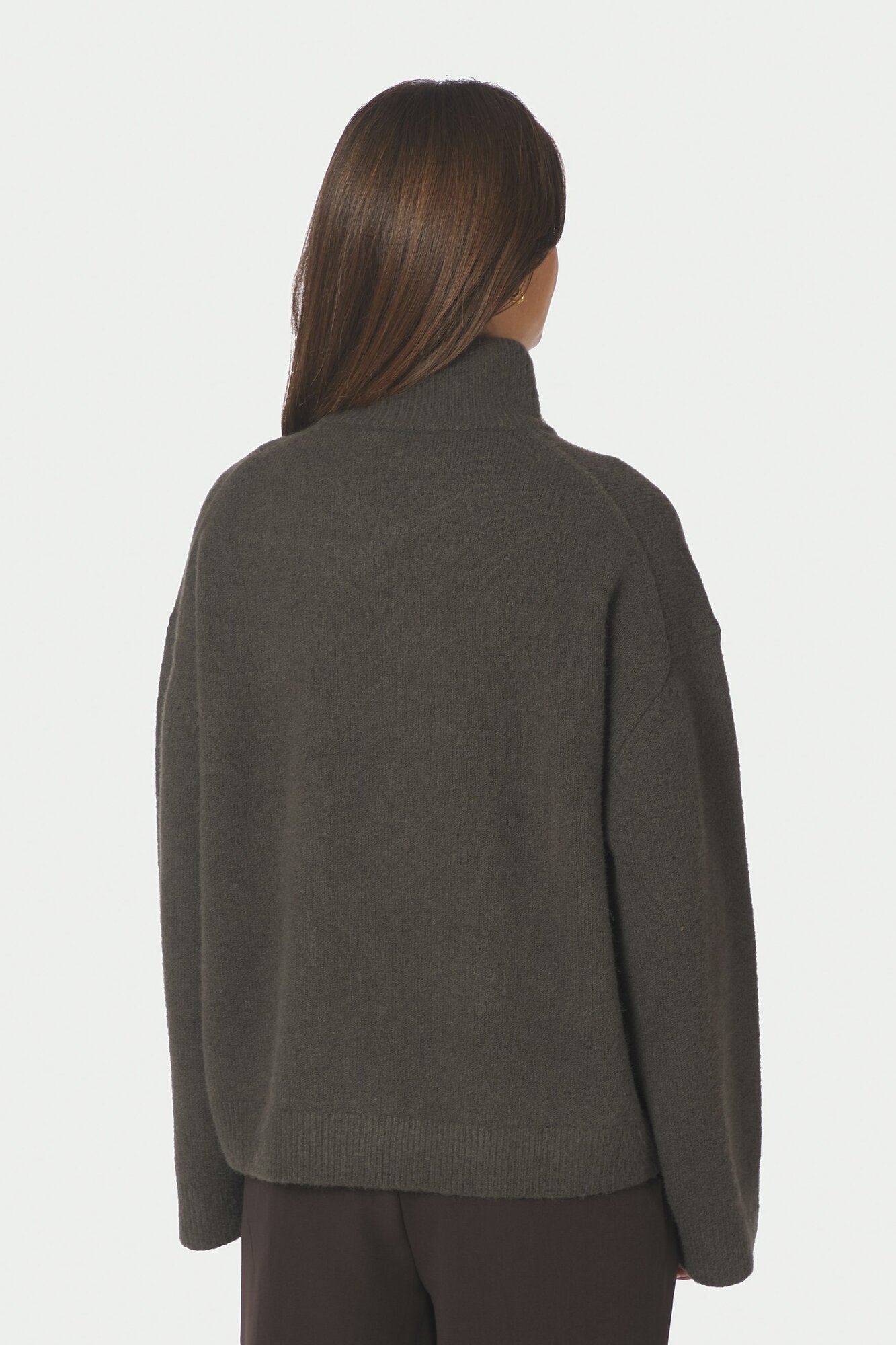 Asley Zip cardigan - Moss Green