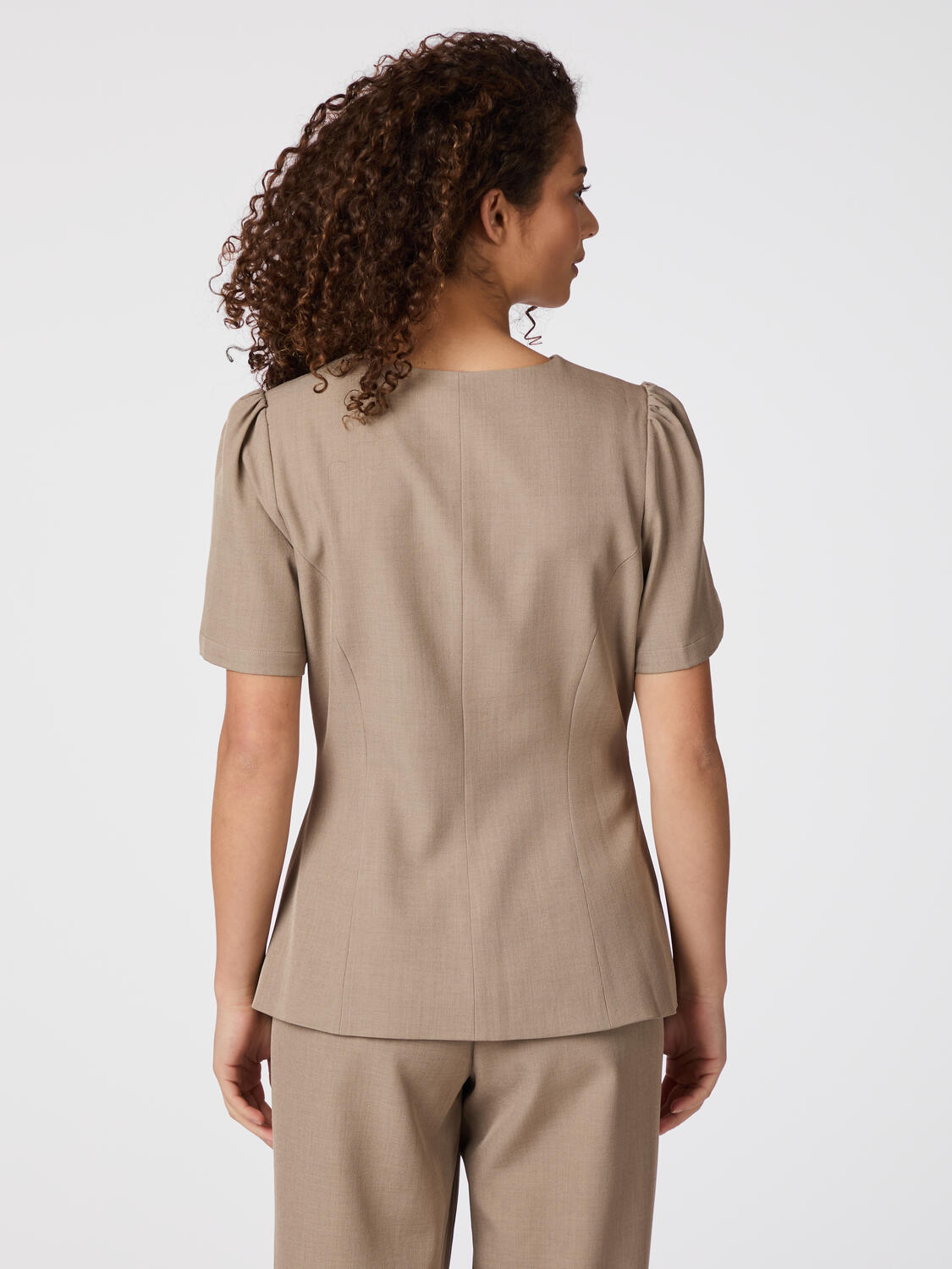 Jules Structure bluse - Dark Taupe