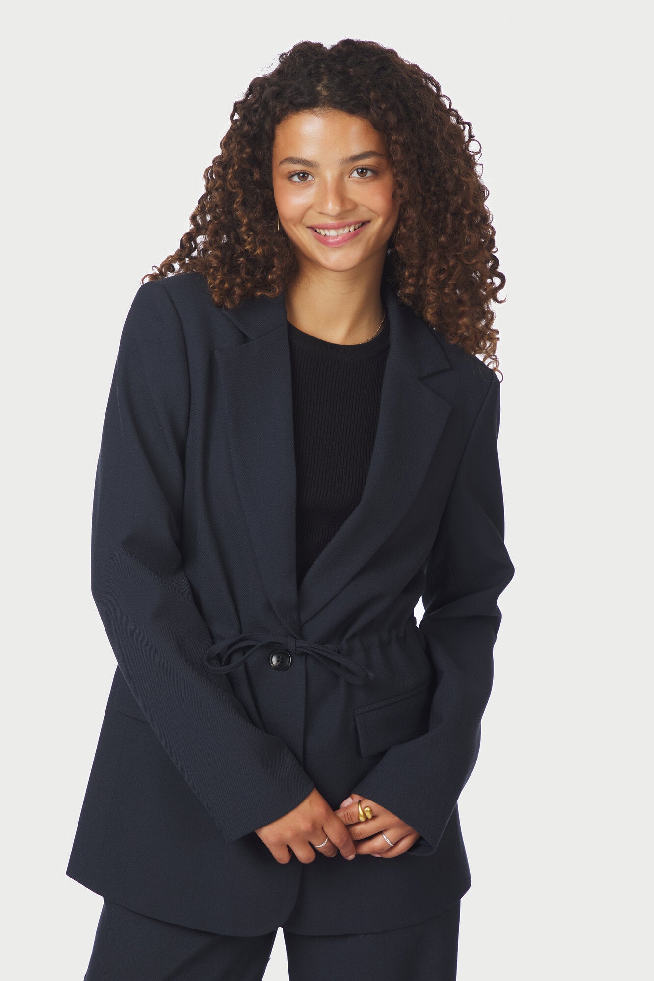 Jemmie Melange blazer - mørkeblå