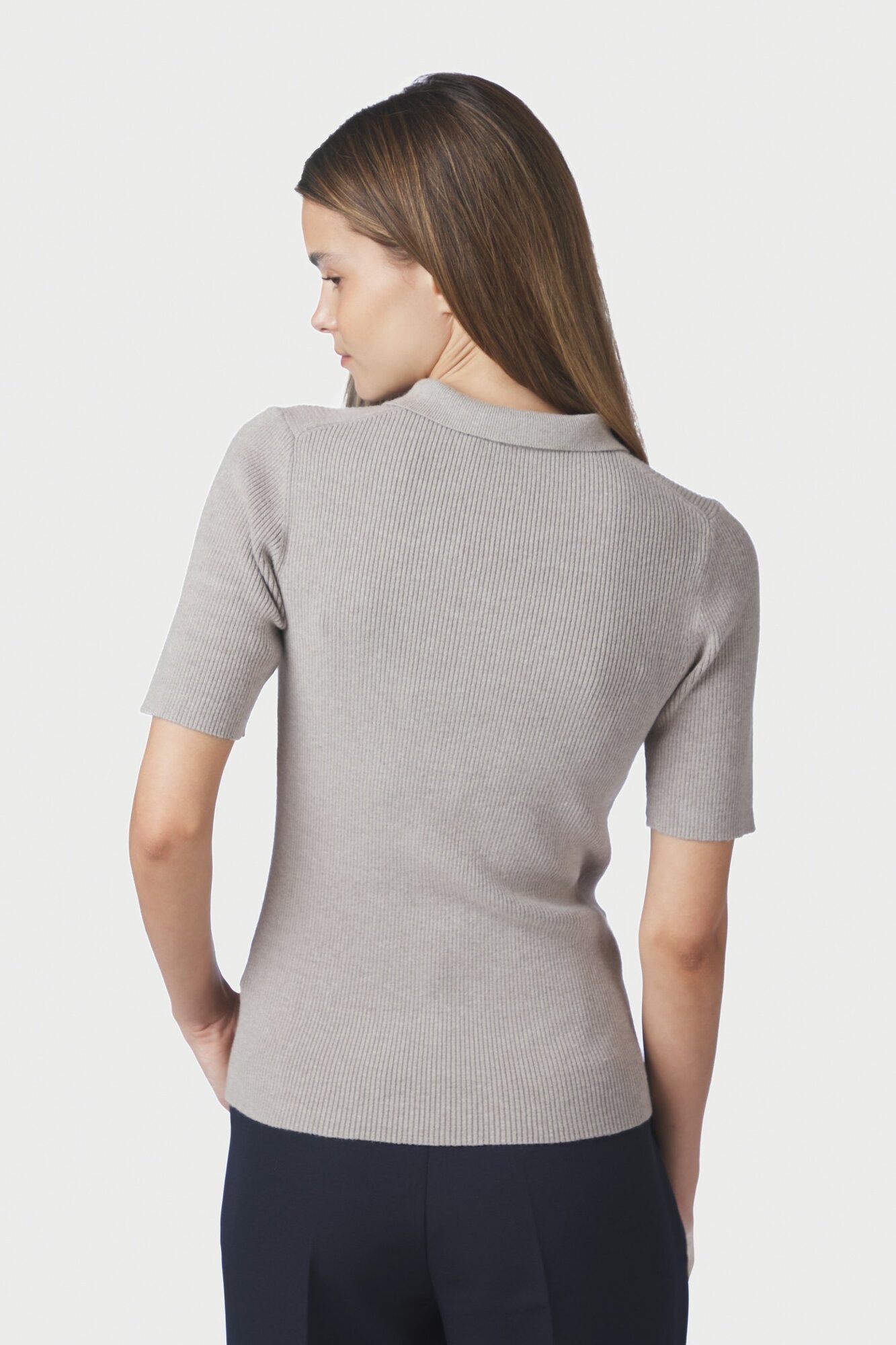 Manama kortærmet polotrøje - Warm Grey