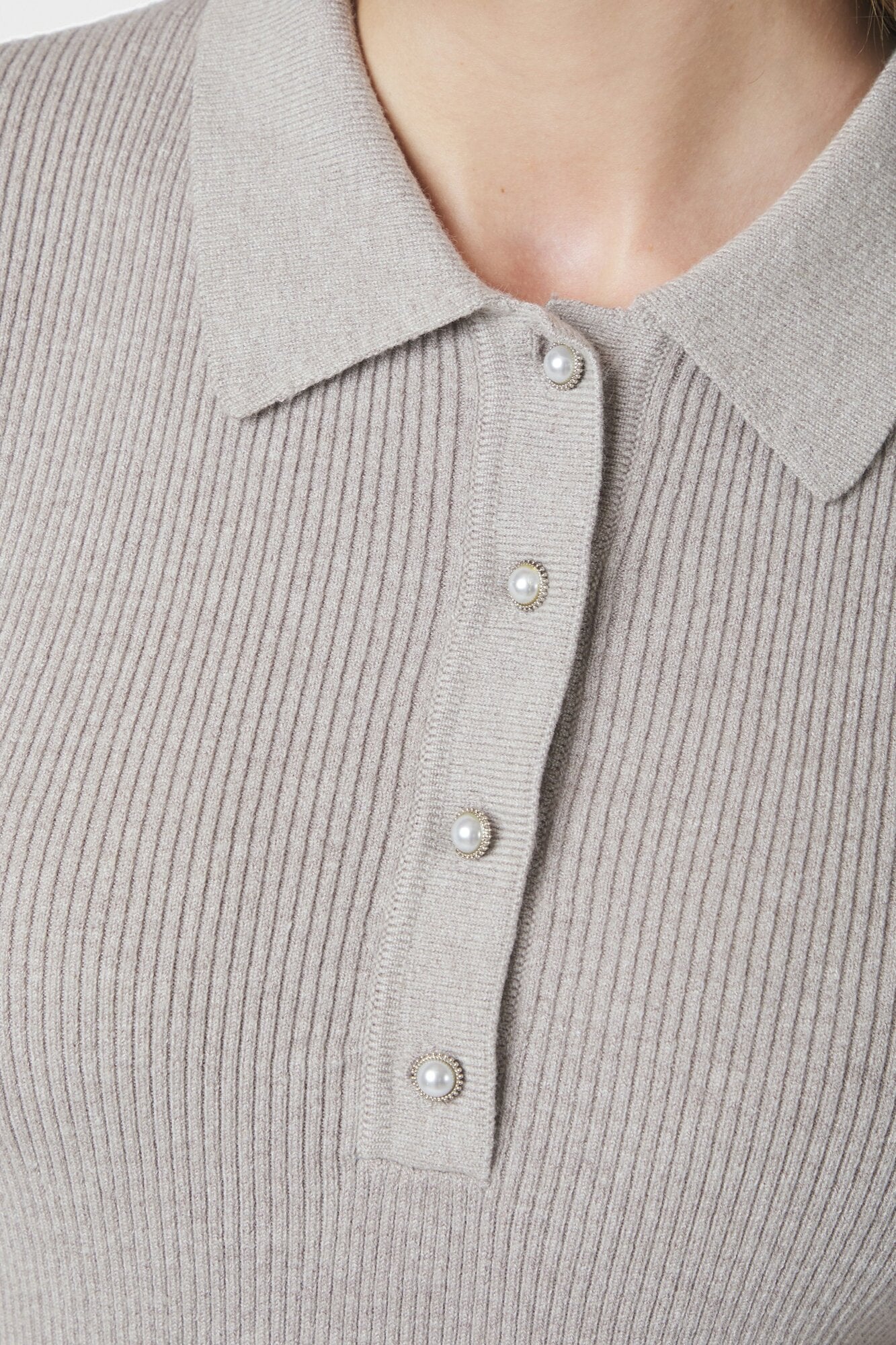 Manama kortærmet polotrøje - Warm Grey