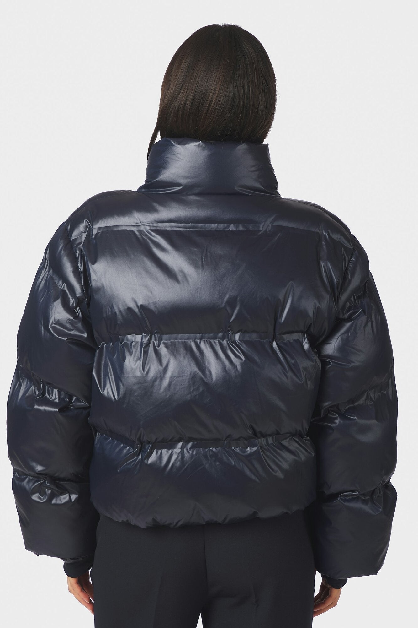 Rhea Shiny Puffer dunjakke – Navy