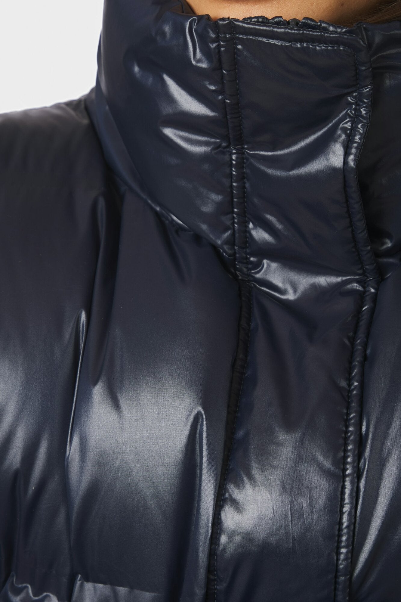 Rhea Shiny Puffer dunjakke – Navy