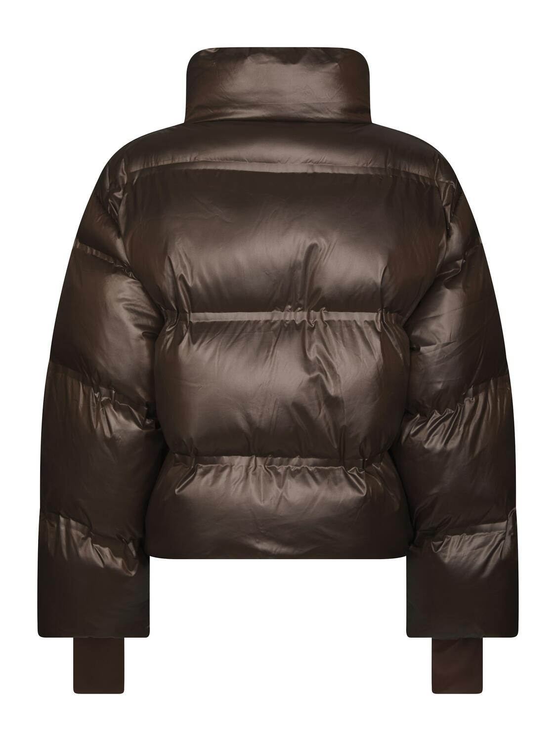 Rhea Shiny Puffer dunjakke – Chocolate Brown