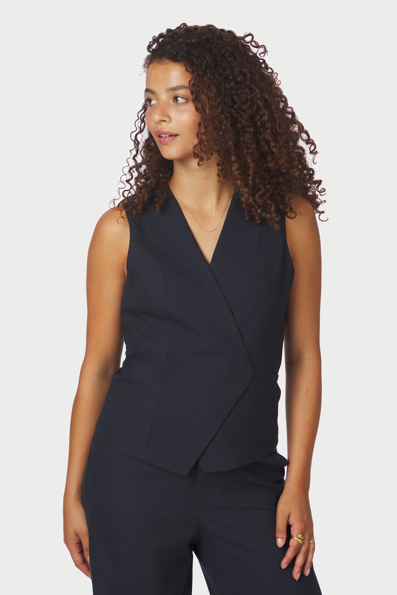 Samara Melange vest - mørkeblå