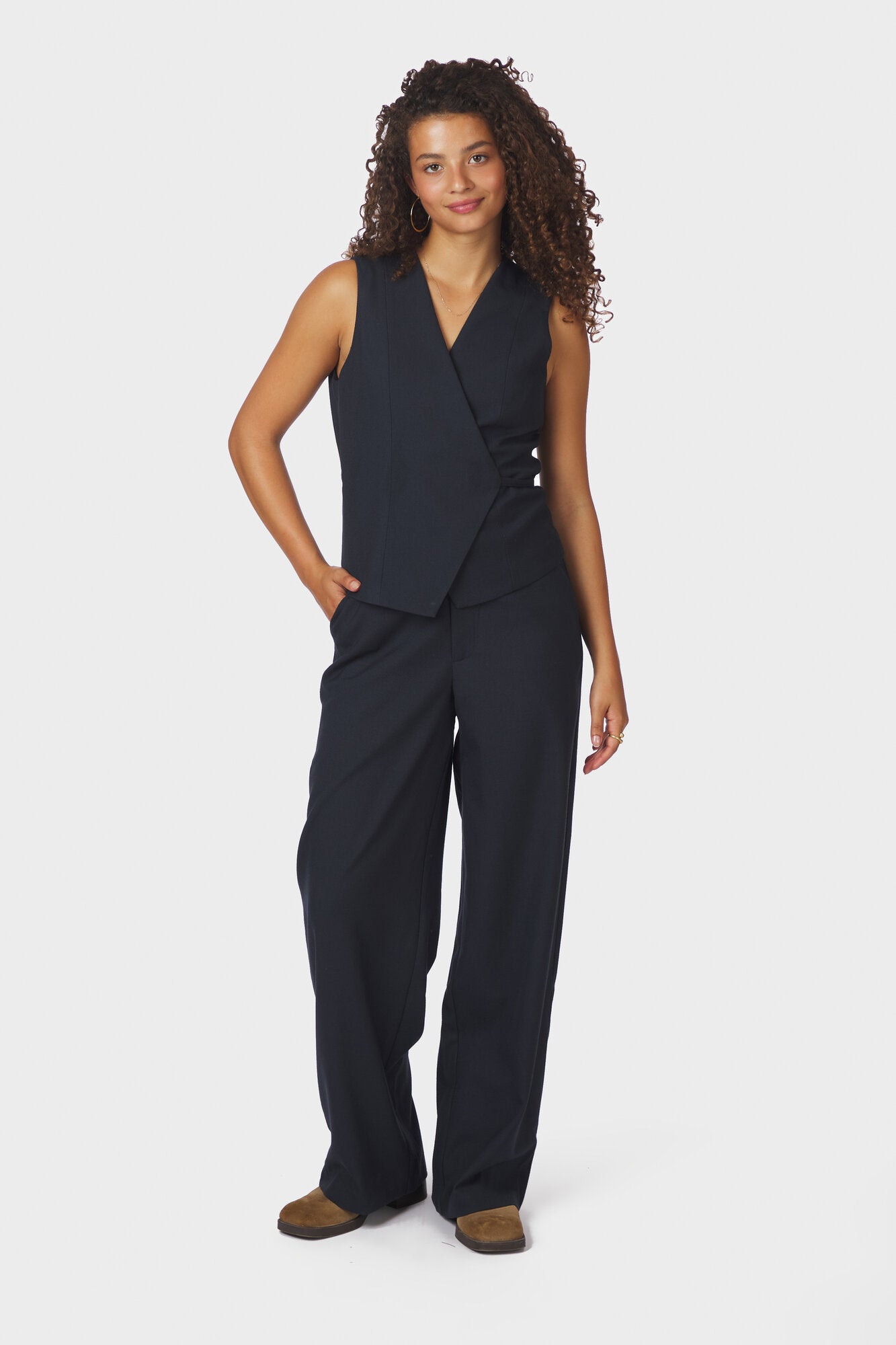 Samara Melange vest - mørkeblå