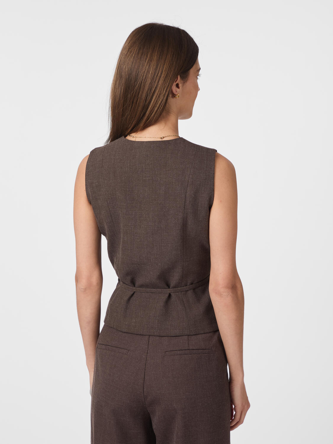 Samara Melange vest - Brown Melange