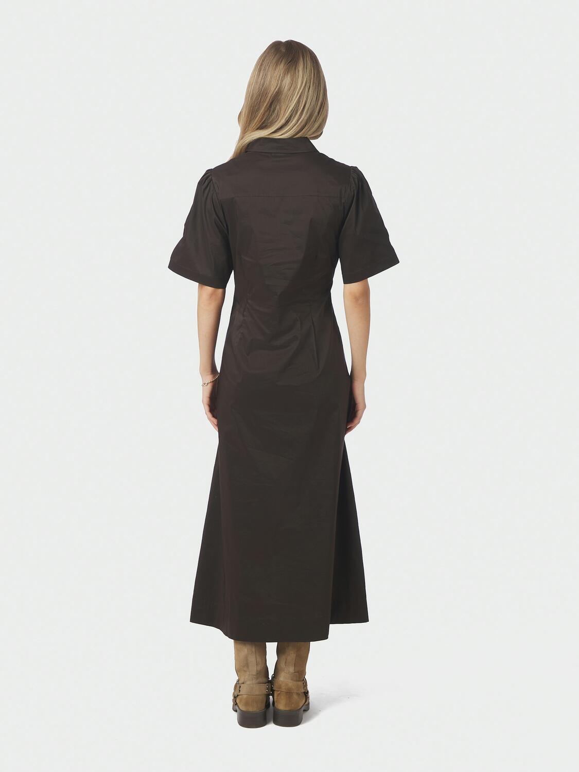 Baia Poplin kjole - Chocolate Brown