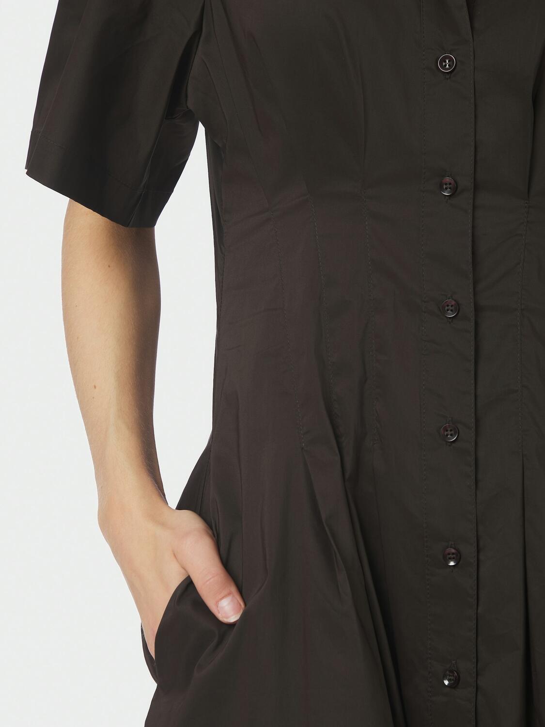 Baia Poplin kjole - Chocolate Brown