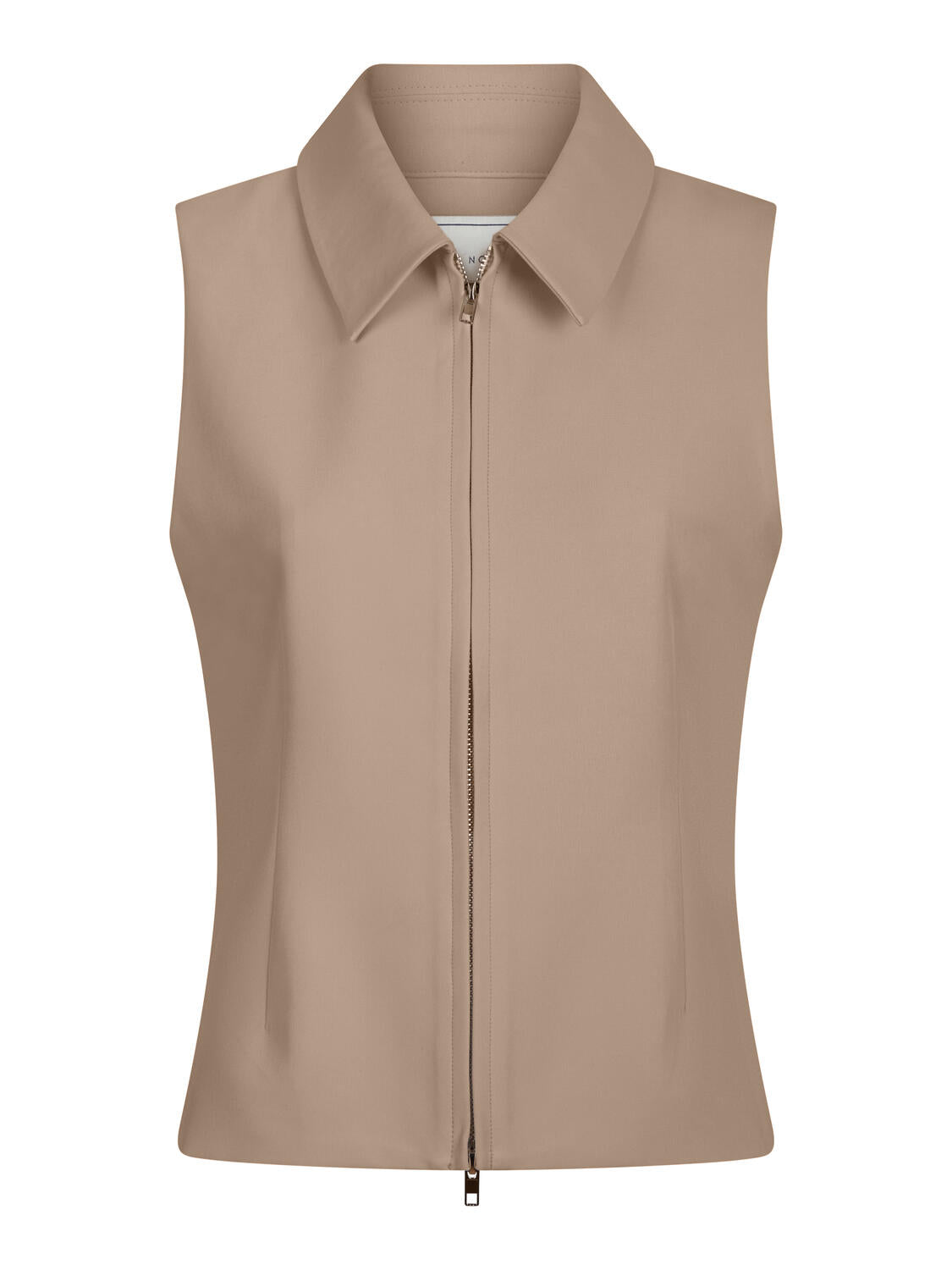 Annabella Structure vest - Dark Taupe