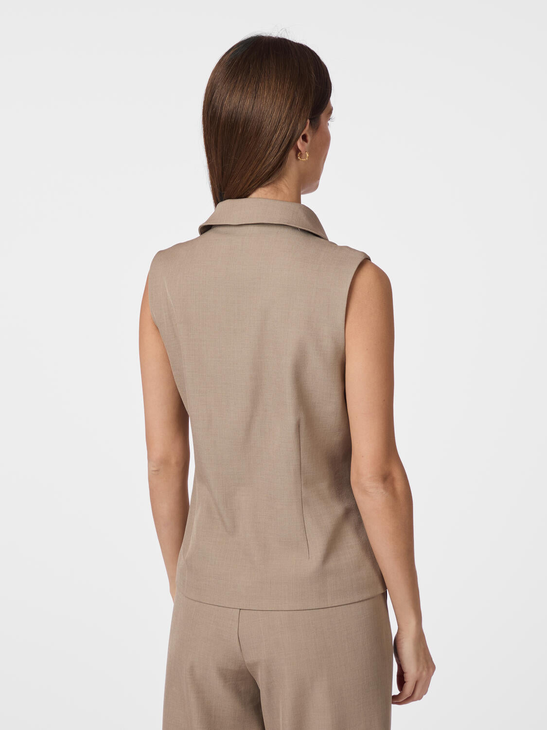 Annabella Structure vest - Dark Taupe