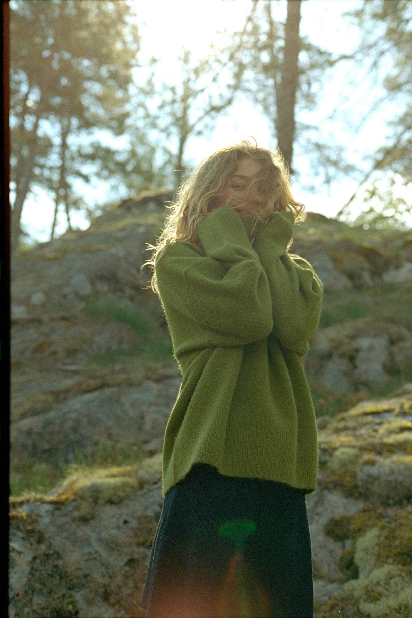 Naline striktrøje - Sage Green