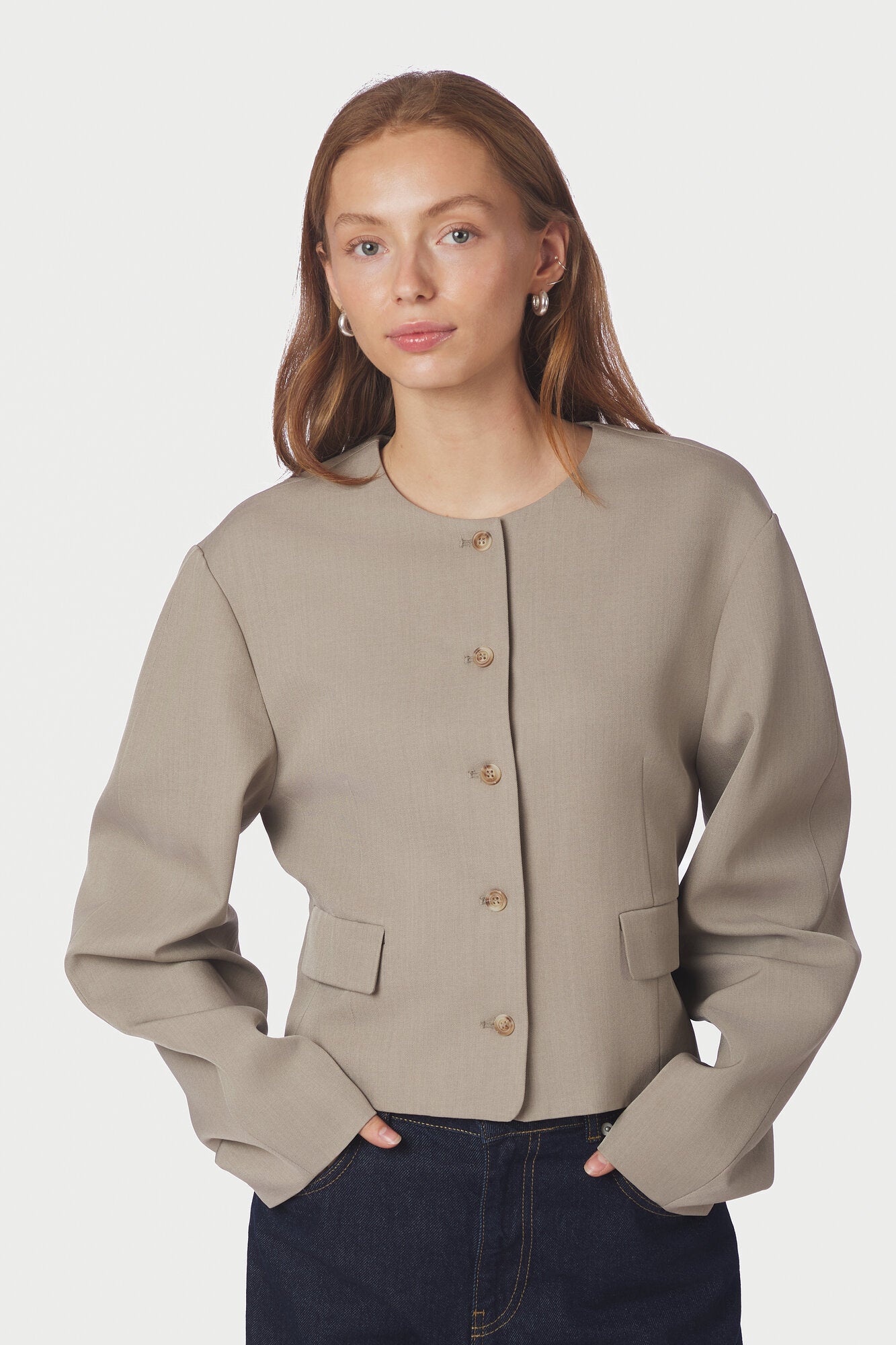 Aranti Structure Curve jakke - Warm Grey