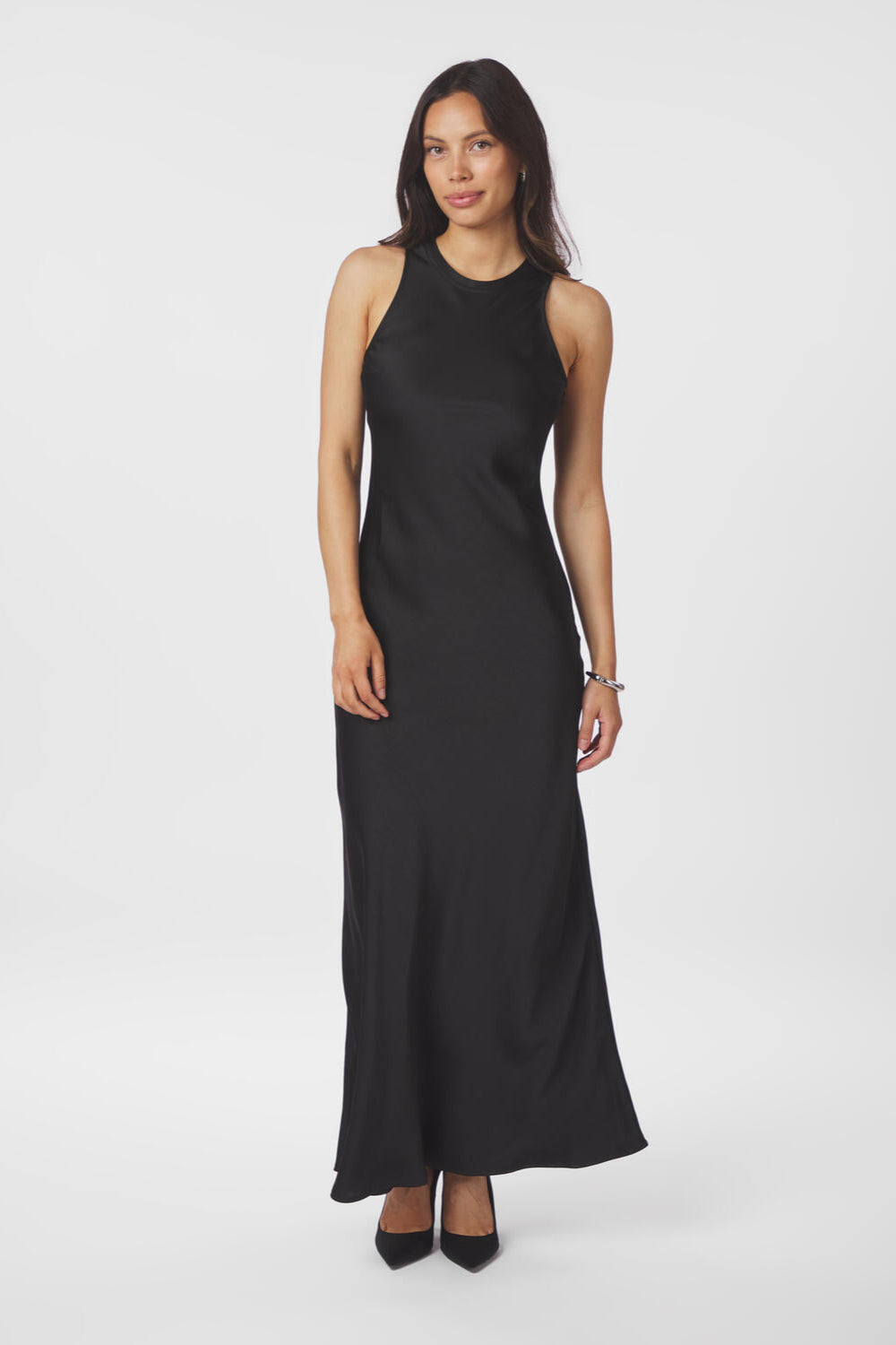 Celinie Heavy Sateen kjole - sort