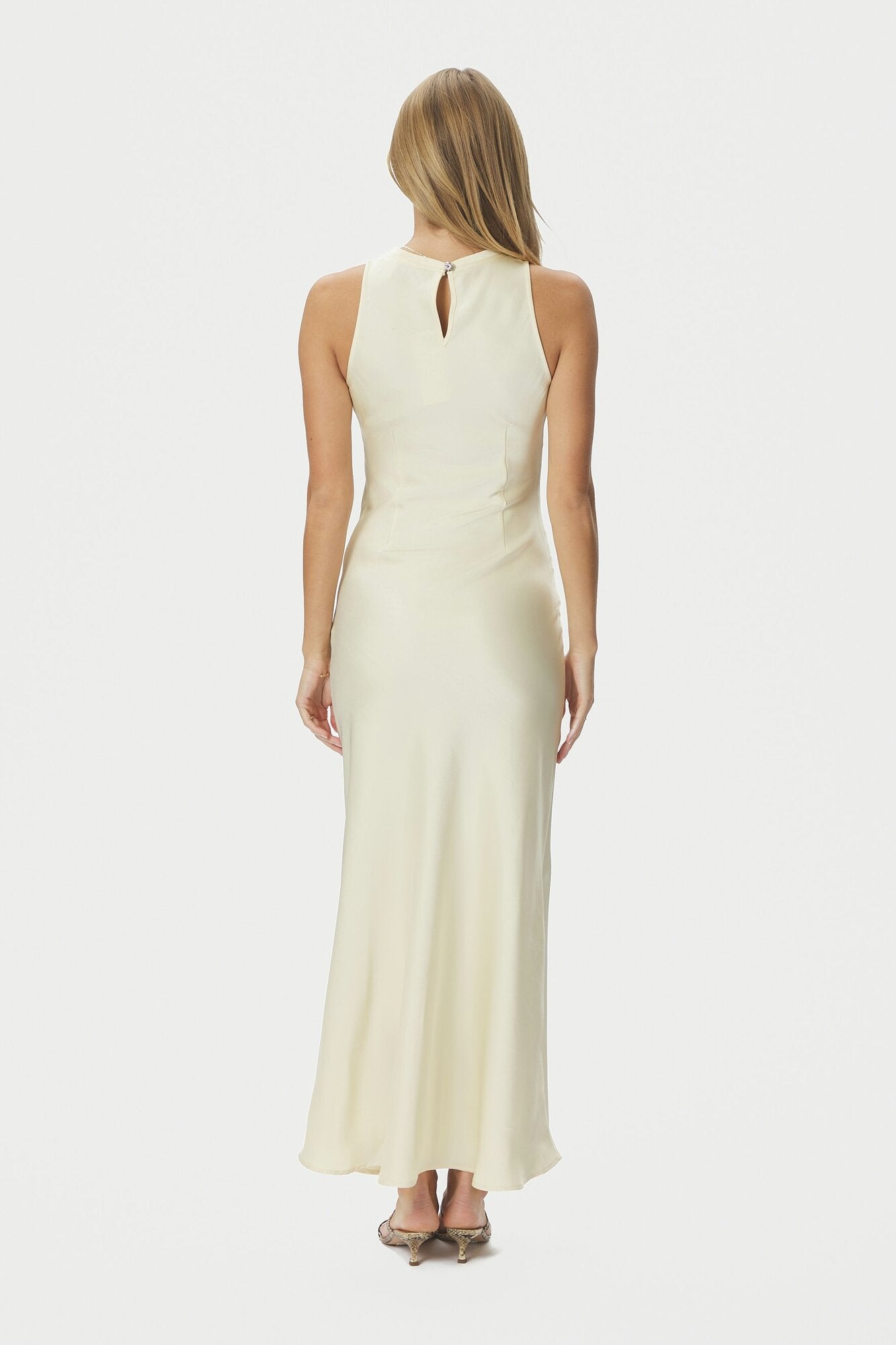 Celinie Heavy Sateen kjole - lysegul