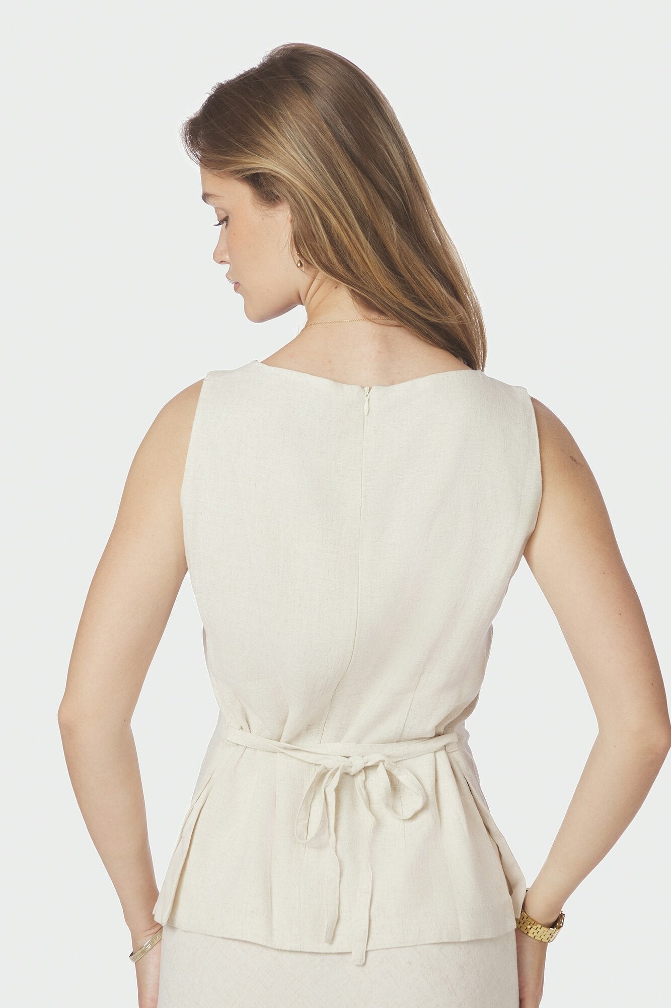 Nassa Linen hørtop - Natural