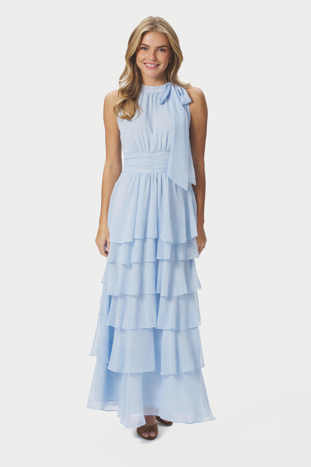 Marli Solid Chiffon kjole - lyseblå