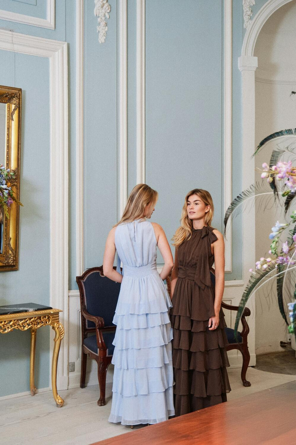 Marli Solid Chiffon kjole - lyseblå