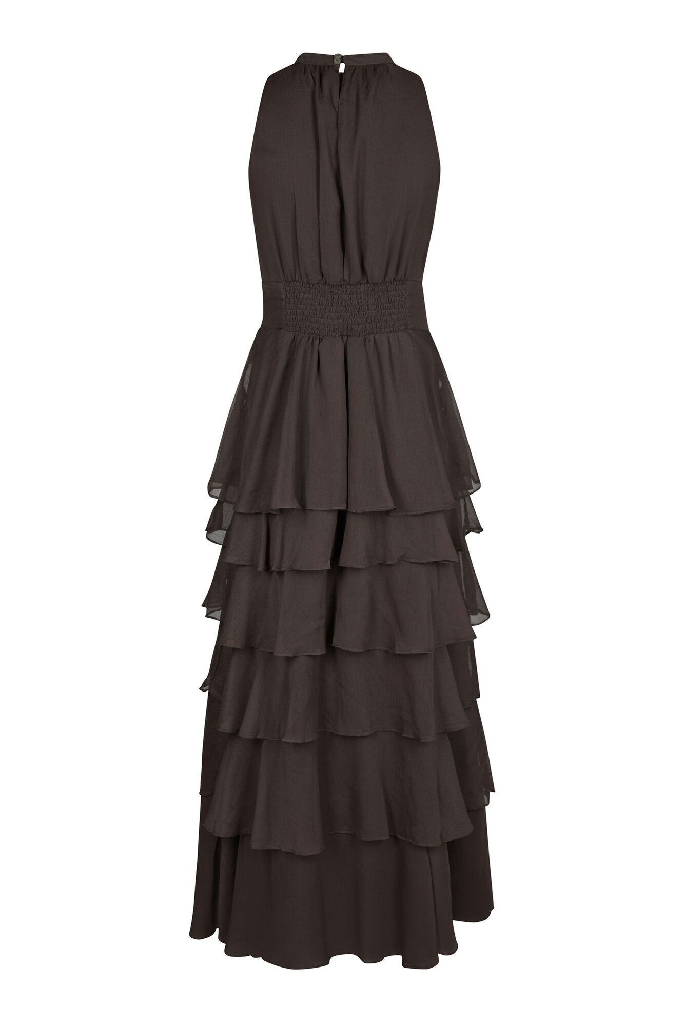 Marli Solid Chiffon kjole - Dusty Brown