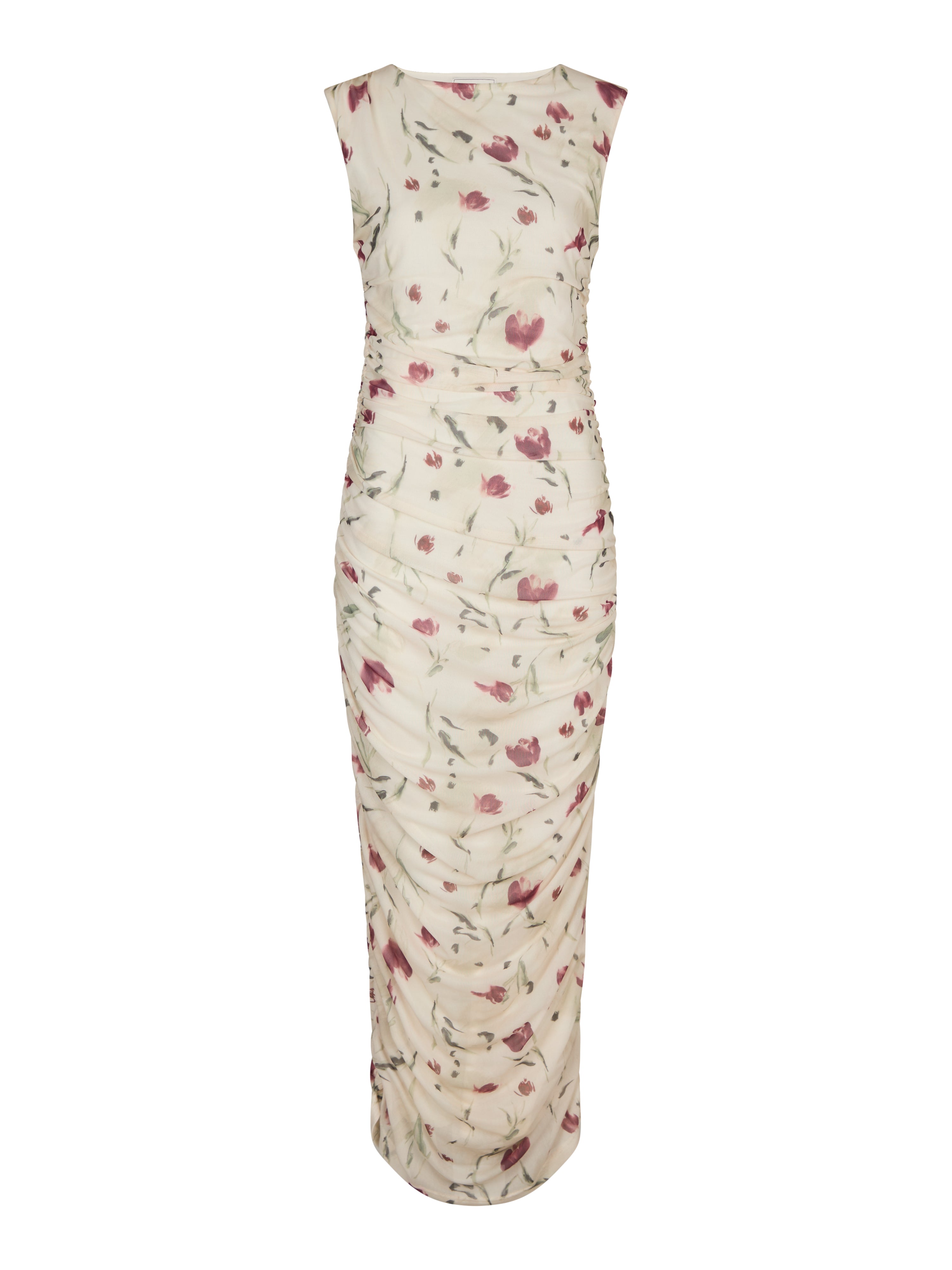 Corilina Artist Mesh midi kjole - creme