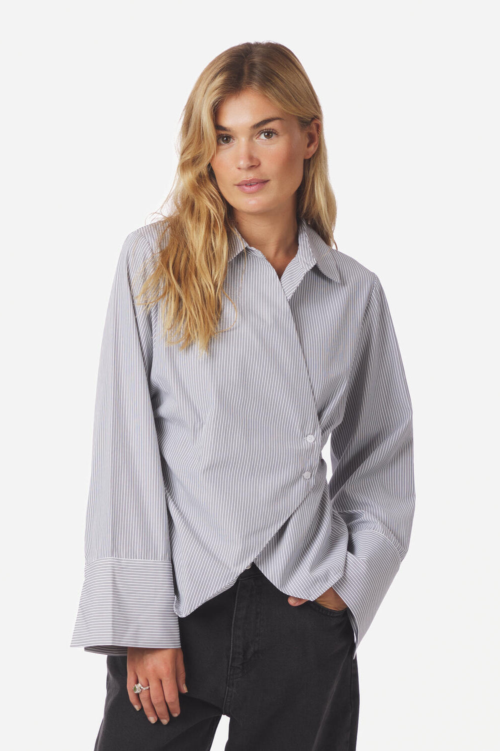 Fenli Striped skjorte - grå