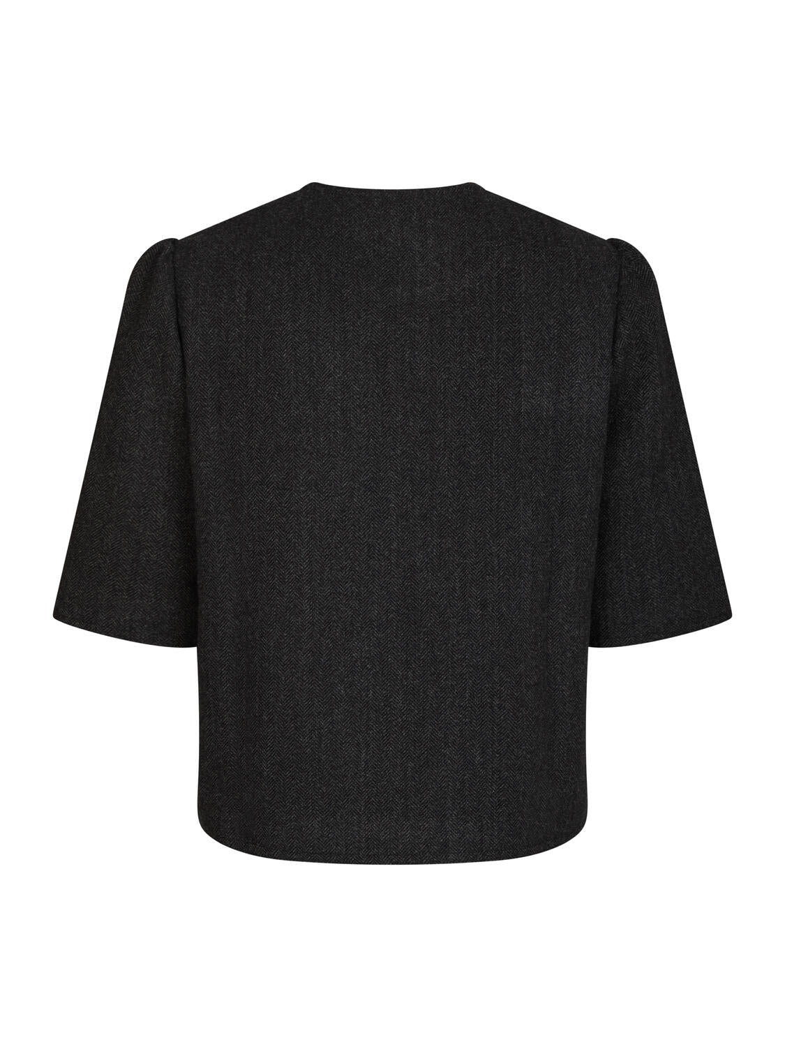 Xanthe Herringbone kortærmet blazer - mørkegrå