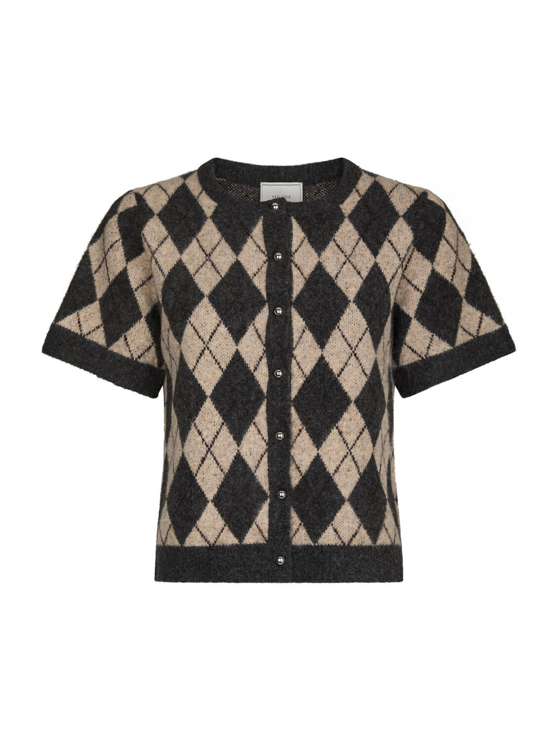 Allestar Check kortærmet cardigan - beige