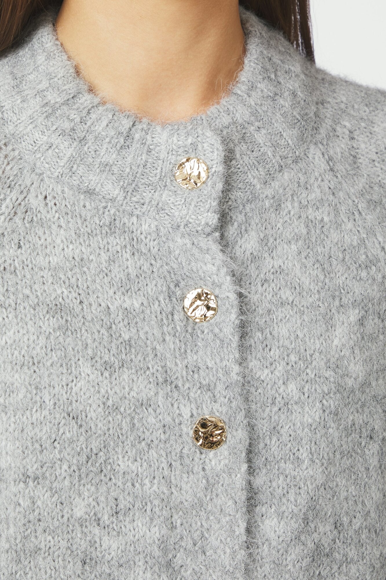 Benuta Fluffy cardigan - Grey Melange