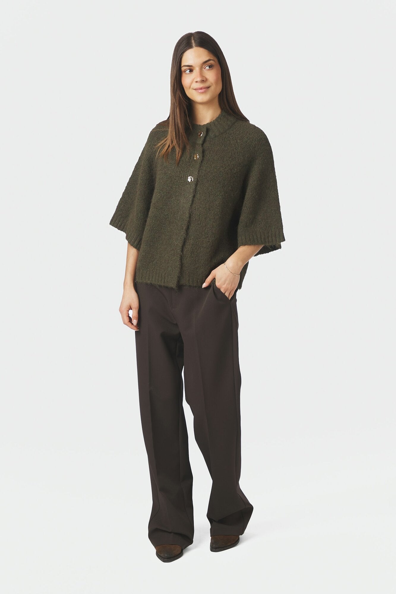 Benuta Fluffy cardigan - Army