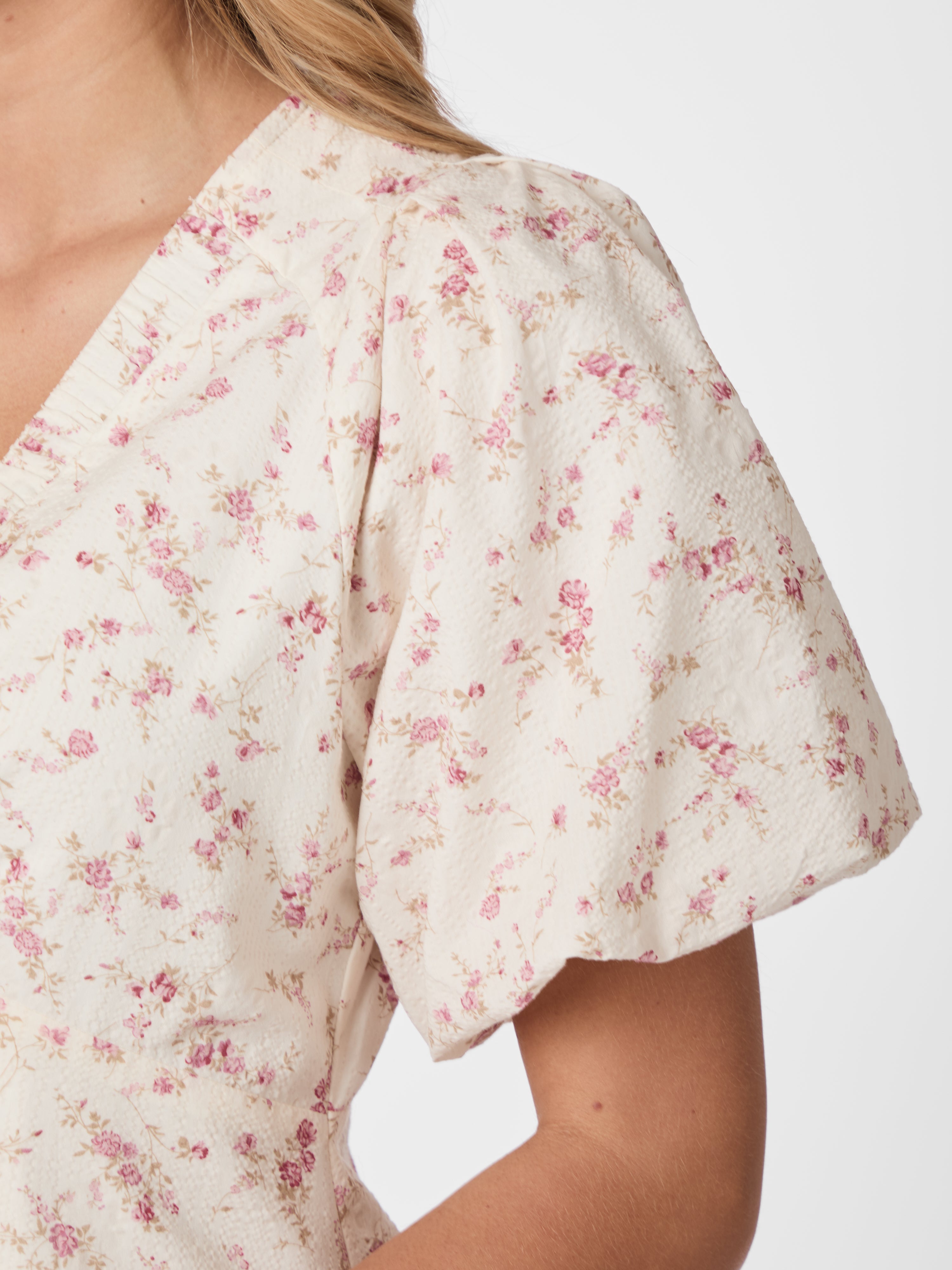 Illana Print midi kjole - Dusty Rose